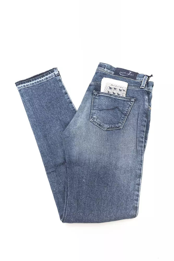 Jacob Cohen Blue Cotton Slim Fit Jeans Jacob Cohen
