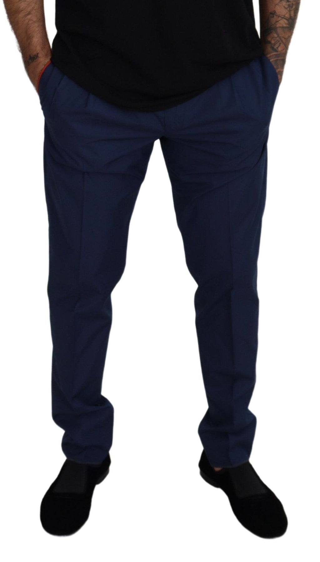 Dolce & Gabbana Blue Cotton Dress Pants Dolce & Gabbana