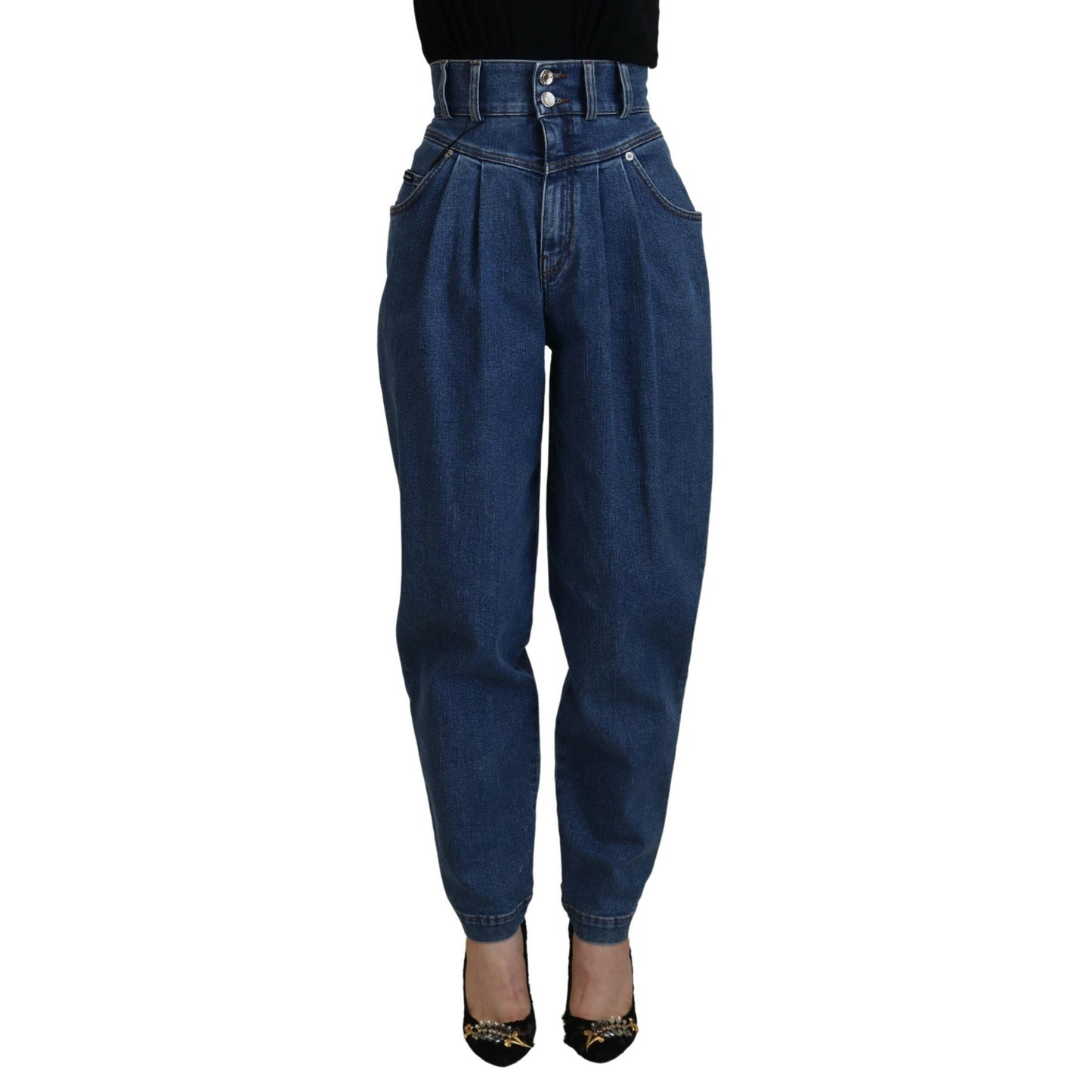 Dolce & Gabbana Blue Cotton High-Waisted Jean Dolce & Gabbana