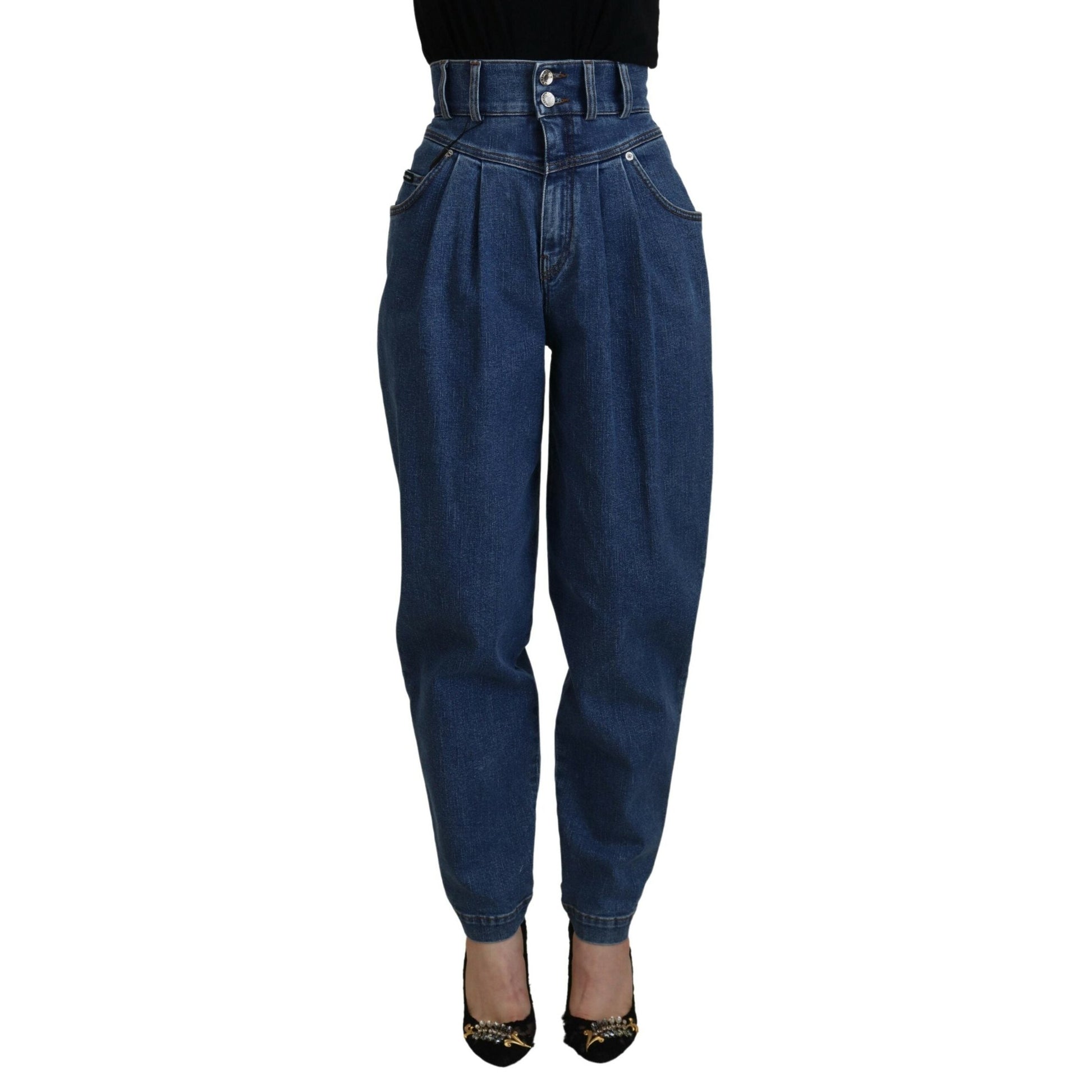 Dolce & Gabbana Blue Cotton High-Waisted Jean Dolce & Gabbana