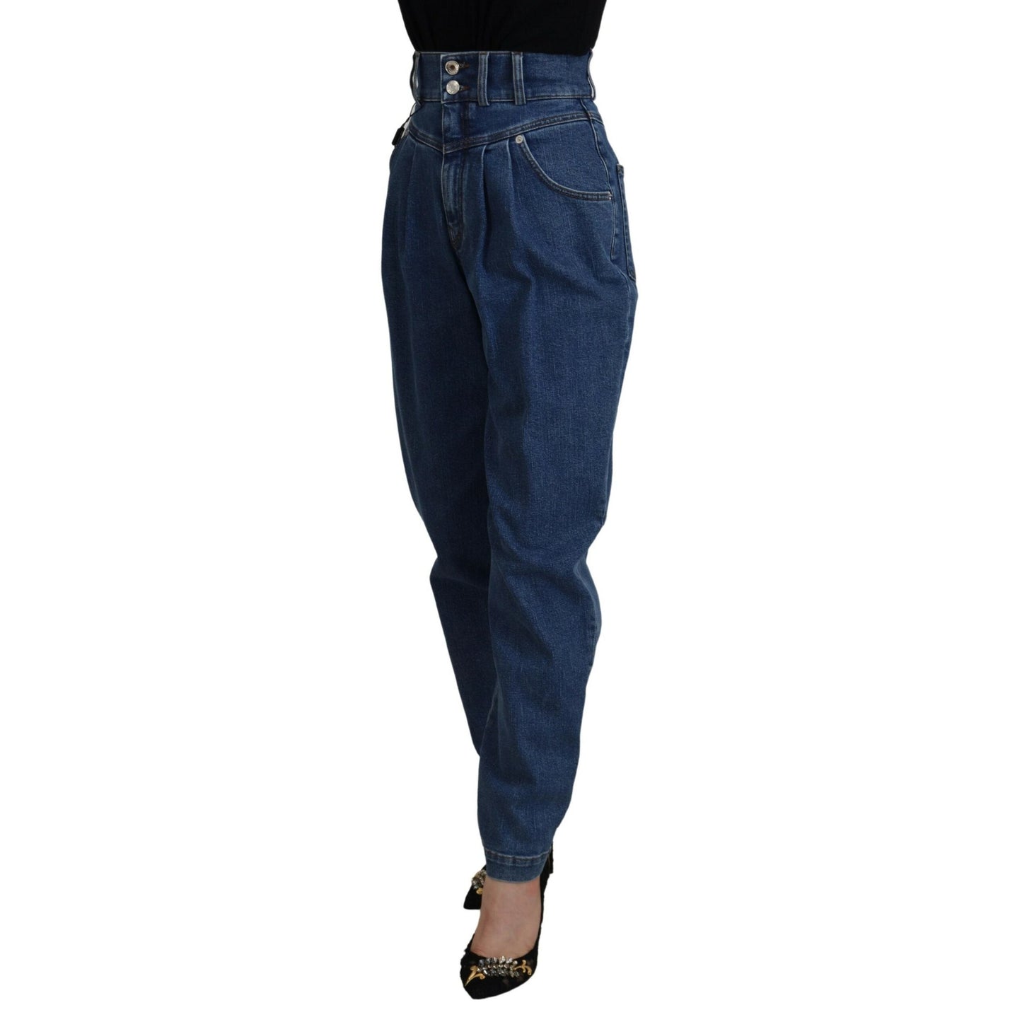 Dolce & Gabbana Blue Cotton High-Waisted Jean Dolce & Gabbana