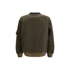 Sacai blue cotton sweatshirt with a relaxed fit and ribbed cuffs, featuring a classic crewneck design.