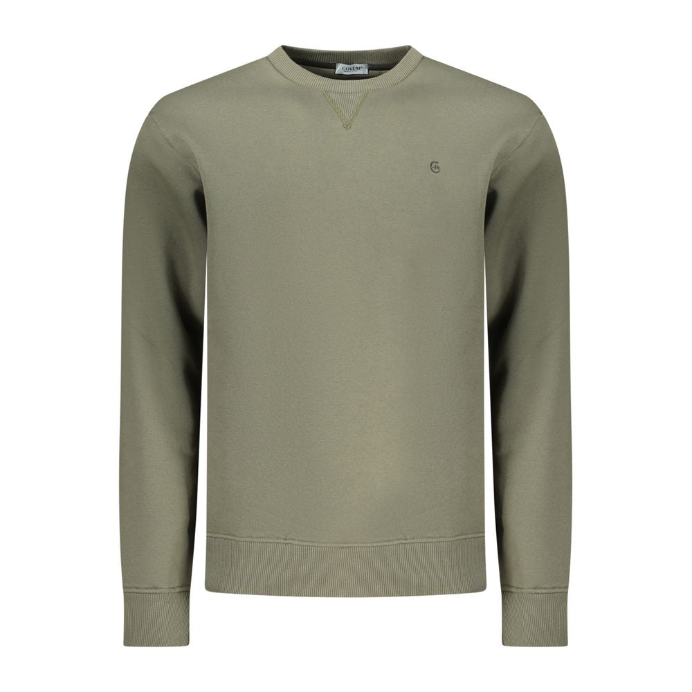 Coveri Moving Verde cotton men's sweatshirt with a crew neck and long sleeves, featuring a casual fit and subtle branding.