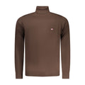 Norway 1963 Marrone Poliammide men's sweater, brown knit with ribbed cuffs and collar, casual and warm clothing for men.