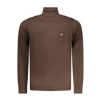 Norway 1963 Marrone Poliammide men's sweater, brown knit with ribbed cuffs and collar, casual and warm clothing for men.