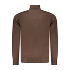 Norway 1963 Marrone men's sweater made of polyamide, featuring a classic knit design and ribbed cuffs.