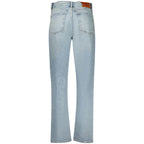 Calvin Klein Azzurro cotton women's jeans, fitted with classic five-pocket style and belt loops, in a light blue denim.