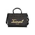 Black cotton tote bag for women by Twinset, featuring a spacious design and stylish appearance.