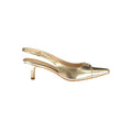 Twinset gold leather women's sandal with open-toe design and ankle strap, stylish and comfortable footwear for warm weather.