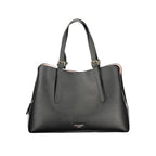Twinset Nero polyurethane women’s tote bag with sleek design and top handles, perfect for everyday use.