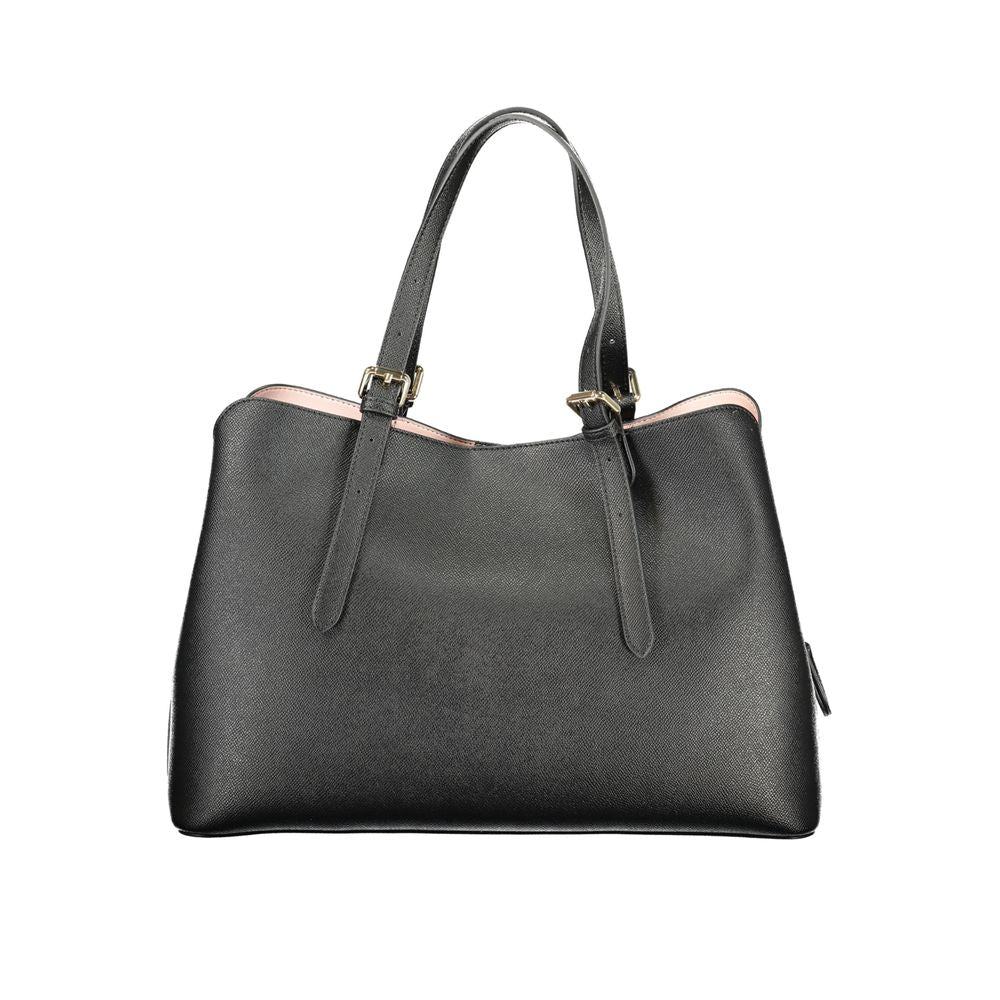 Twinset Nero polyurethane women’s tote bag with sleek design and spacious interior, perfect for everyday use.