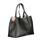 Black Twinset Nero polyurethane women’s tote bag with sleek design and sturdy handles, perfect for everyday use.