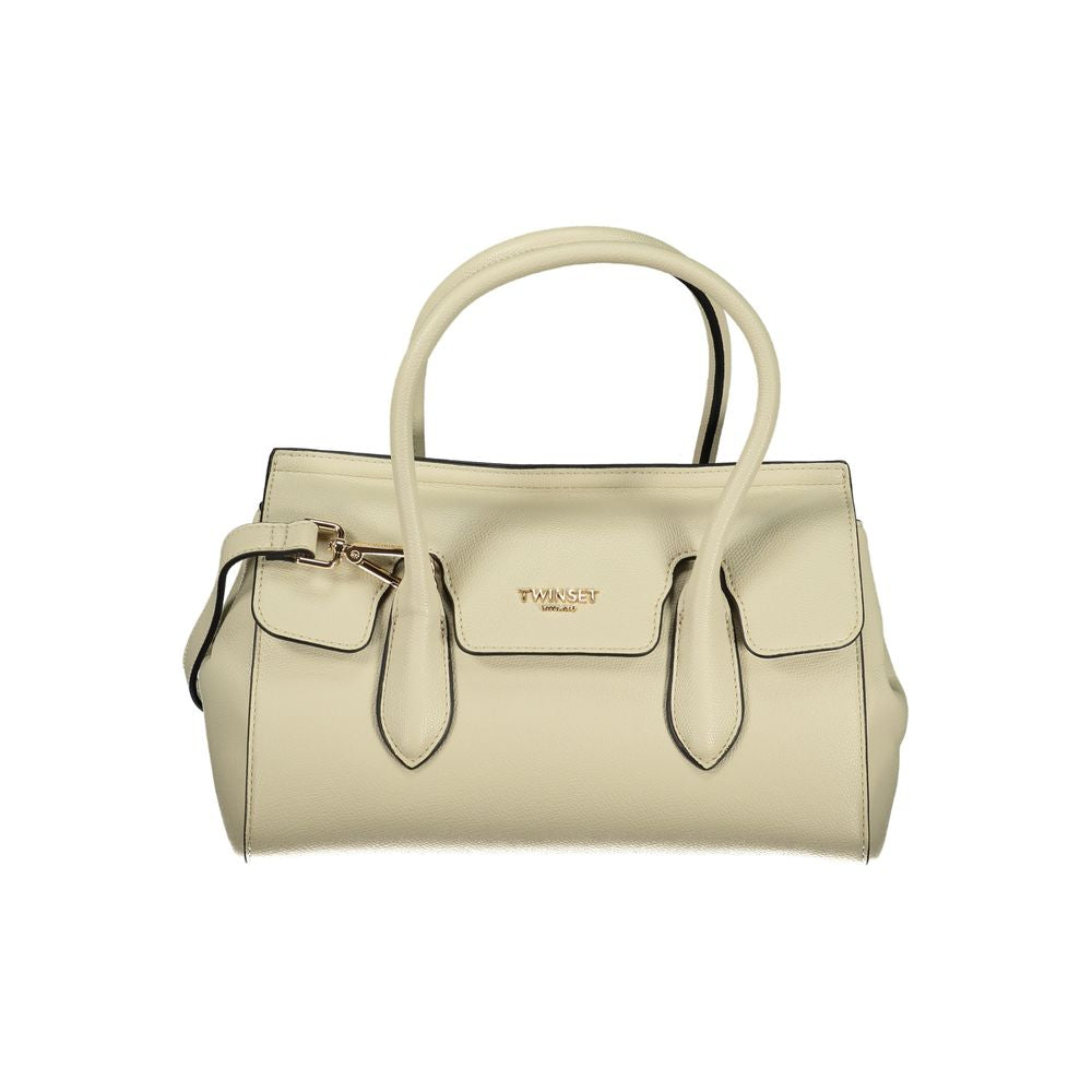 Twinset beige polyurethane women's tote bag with spacious interior and sleek design, perfect for everyday use.