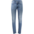 Calvin Klein Blu cotton men's slim-taper jeans, front view showing classic five-pocket design and slim fit silhouette.