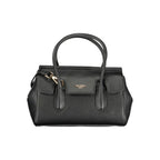 Twinset Nero polyurethane women's handbag with sleek design and top handle, featuring stylish detailing and a modern look.