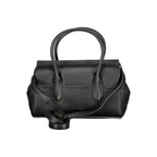 Twinset Nero polyurethane women's handbag with sleek design and top handles, stylish accessory for everyday use