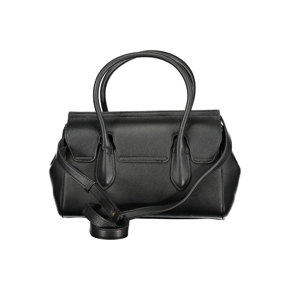 Twinset Nero polyurethane women's handbag with sleek design and top handles, stylish accessory for everyday use