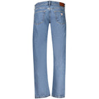Guess Jeans men's blue cotton jeans with classic five-pocket design and belt loops, displayed on a neutral background.