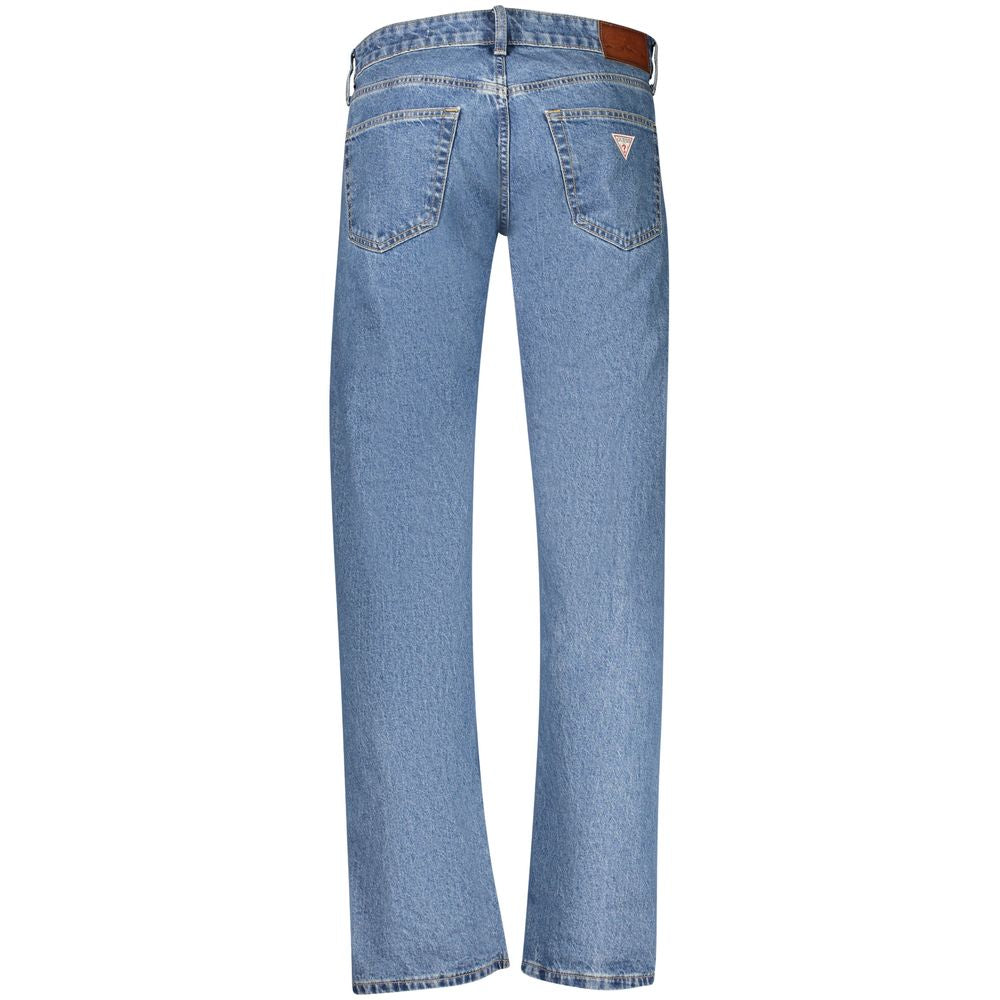 Guess Jeans men's blue cotton jeans with classic five-pocket design and belt loops, displayed on a neutral background.