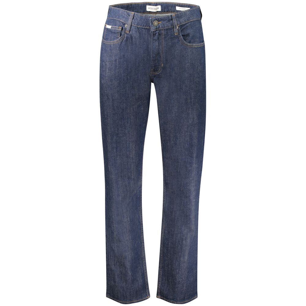 Men's Guess Jeans blue cotton jeans with classic fit and five-pocket design, displayed on a neutral background.