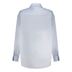 Guess Jeans blue cotton women’s shirt with a classic fit and button-up front, showcasing a casual and stylish design.