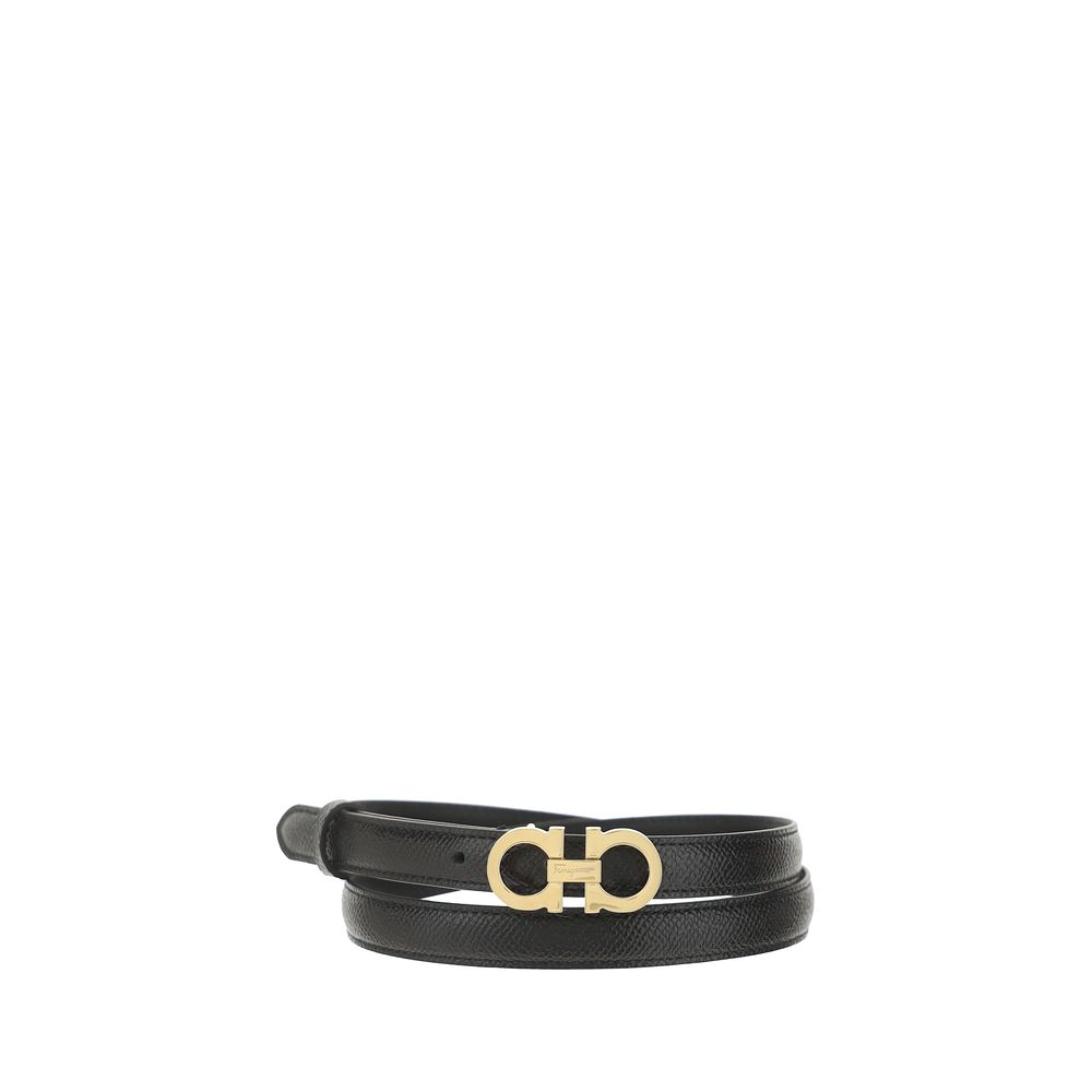 Ferragamo Brown Calf Leather Bos Taurus Thin Belt Ferragamo