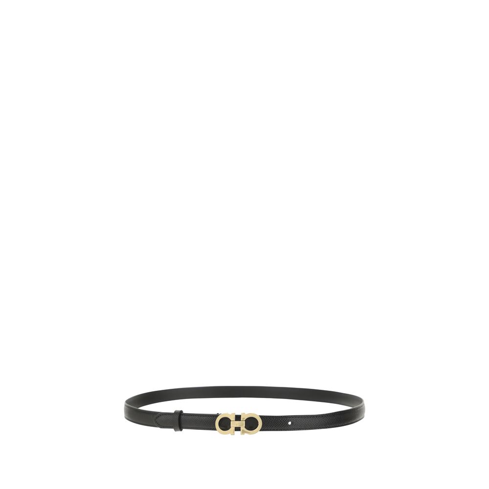 Ferragamo Brown Calf Leather Bos Taurus Thin Belt Ferragamo