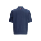Thom Browne Blue Cotton Polo Shirt