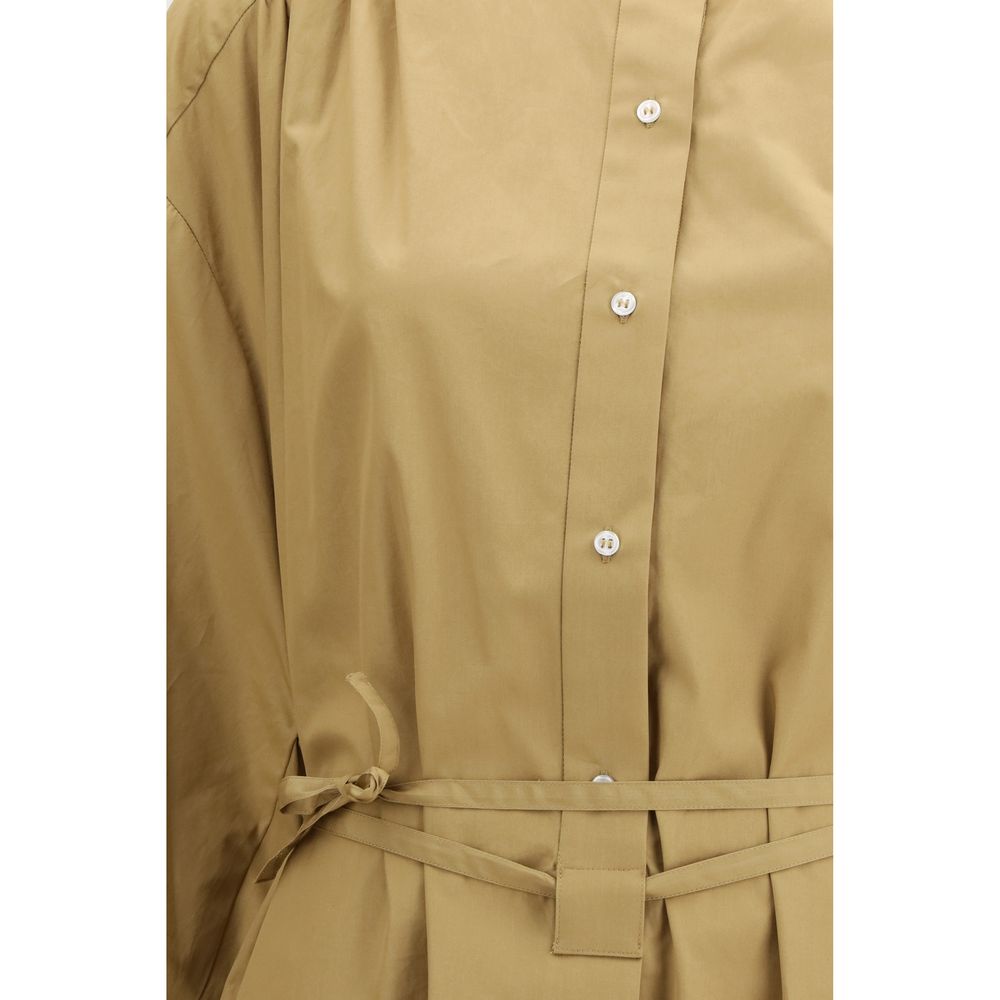 Loulou De Saison Beige Cotton Casual Dress Loulou De Saison