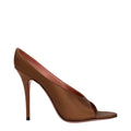 Amina Muaddi Brown Satin High Heel Pumps Amina Muaddi