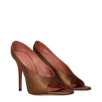 Amina Muaddi Brown Satin High Heel Pumps Amina Muaddi
