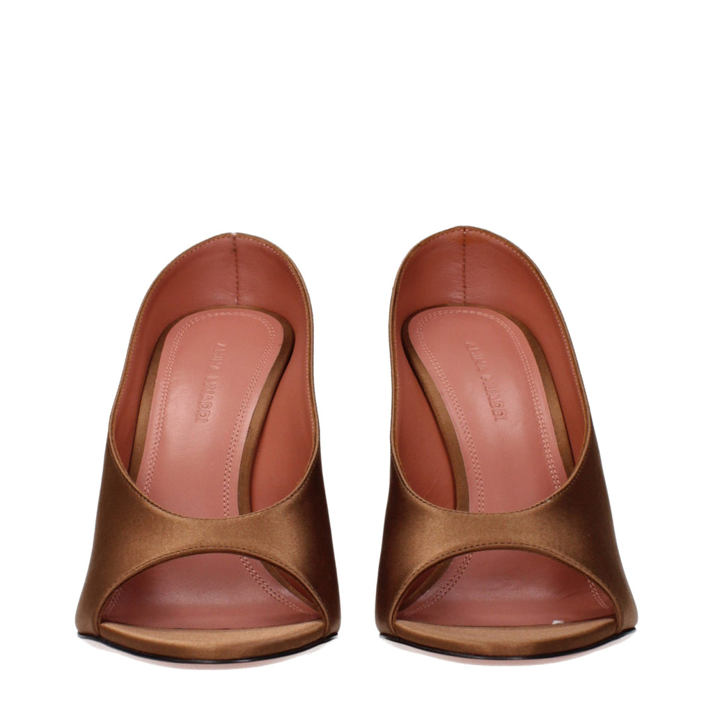 Amina Muaddi Brown Satin High Heel Pumps Amina Muaddi