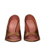 Amina Muaddi Brown Satin High Heel Pumps Amina Muaddi