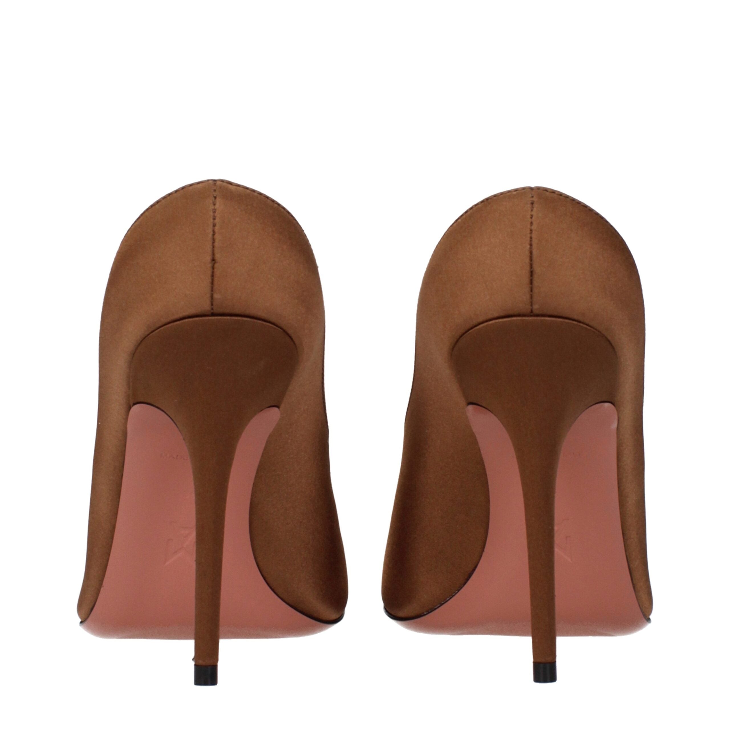 Amina Muaddi Brown Satin High Heel Pumps Amina Muaddi
