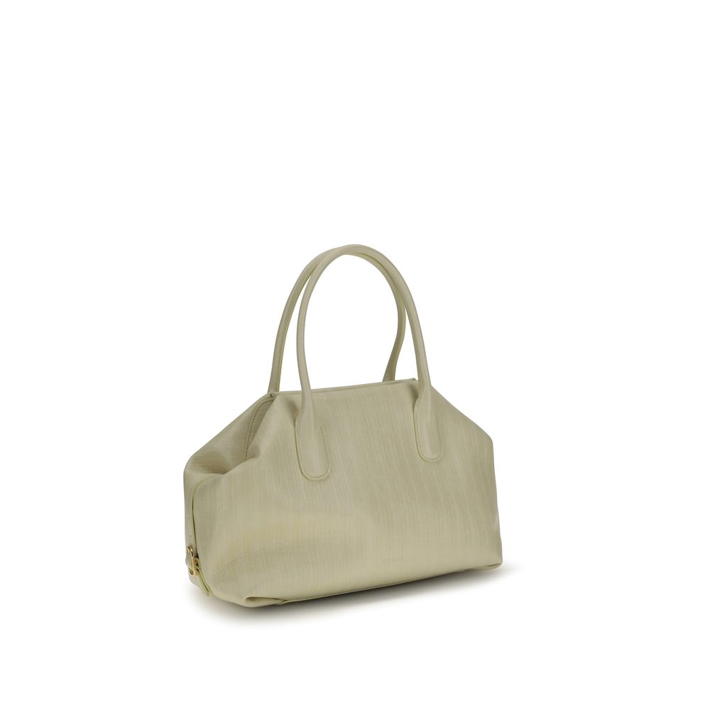 Beige polyethylene shoulder bag from THEMOIRè with adjustable strap and modern design, suitable for everyday use.
