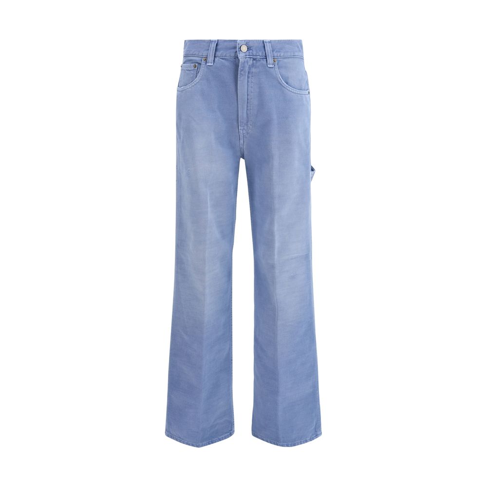 Haikure Light Blue Cotton Relaxed Fit Jeans Haikure