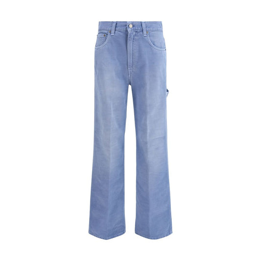 Haikure Light Blue Cotton Relaxed Fit Jeans Haikure