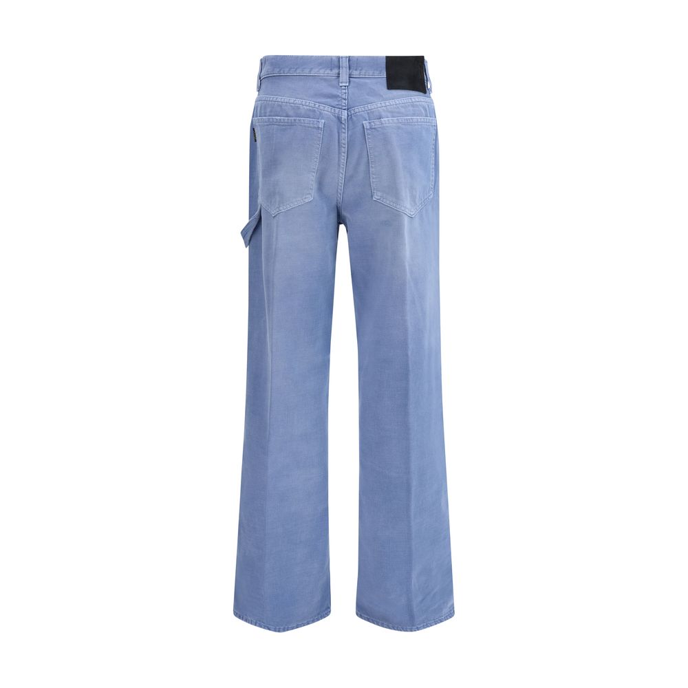 Haikure Light Blue Cotton Relaxed Fit Jeans Haikure