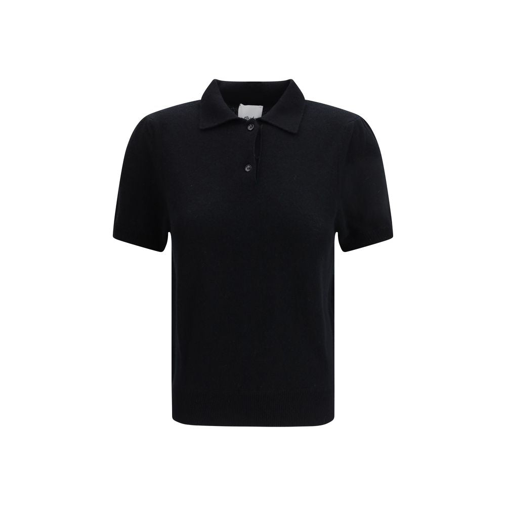 Allude Black Cashmere Polo Shirt Allude
