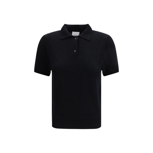 Allude Black Cashmere Polo Shirt Allude