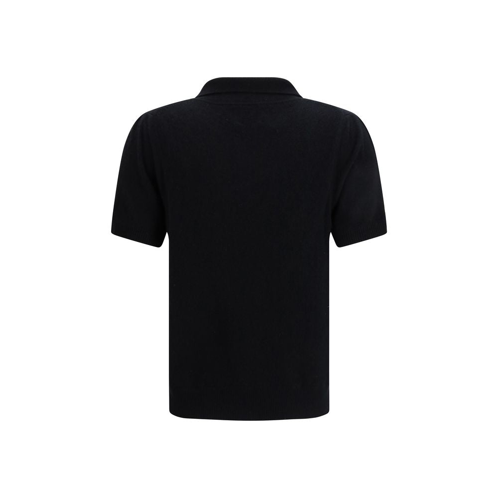 Allude Black Cashmere Polo Shirt Allude