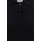 Allude Black Cashmere Polo Shirt
