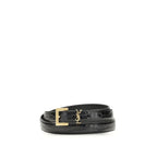 Saint Laurent Black Calf Leather Bos Taurus Regular Belt Saint Laurent