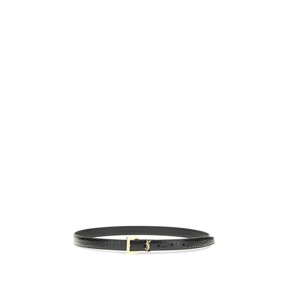 Saint Laurent Black Calf Leather Bos Taurus Regular Belt Saint Laurent