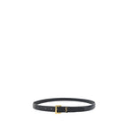 Saint Laurent Black Calf Leather Bos Taurus Thin Belt Saint Laurent