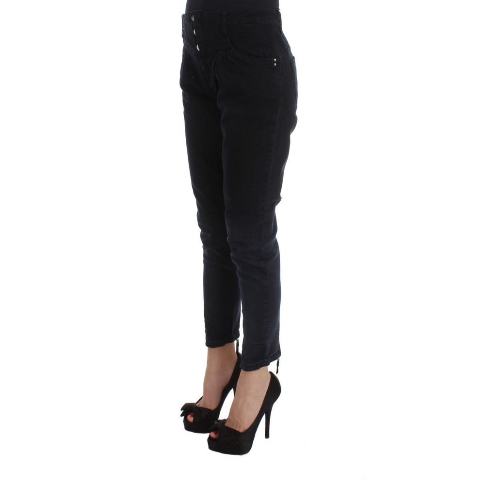 Costume National Black Cotton Cropped Jeans Costume National