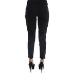 Costume National Black Cotton Cropped Jeans Costume National