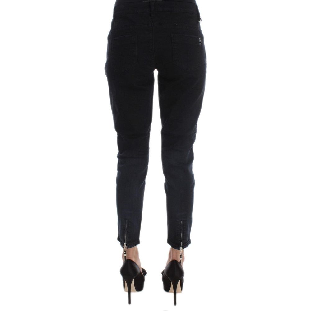 Costume National Black Cotton Cropped Jeans Costume National