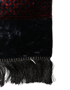 Dolce & Gabbana Black Red Rayon Geometric Pattern Fringe 140cm X 16cm  Scarf - Eljoys Fashion 