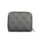 Black Guess Jeans women's wallet made of polyethylene, featuring a sleek design and multiple card slots.